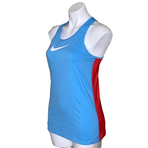 Nike Girls Pro Blue & Red Racerback Logo Tank Top, Sleeveless Girls' Size XL - Picture 6 of 8